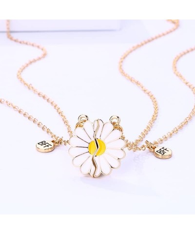 BFF Necklace for 2, Heart Butterfly Daisy Pendant Matching Necklace Best Friend Necklace Friendship Necklace for Women Girls ...