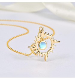 S925 Sterling Silver Pendant Necklaces for Women Moonstone Necklaces Dainty Moonstone Necklace Jewelry Gifts for Her Women Te...