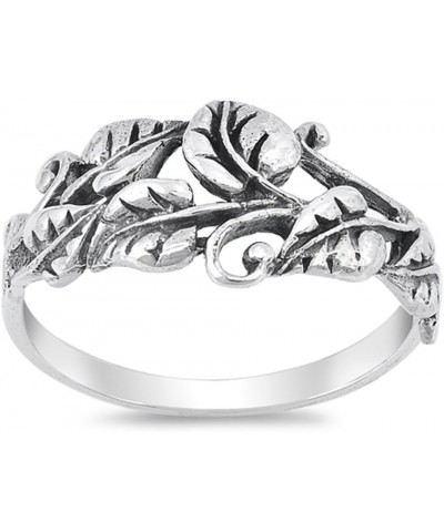 Oxidized Tree Leaf Vine Forest Filigree Ring 925 Sterling Silver Band Sizes 5-10 $10.86 Rings