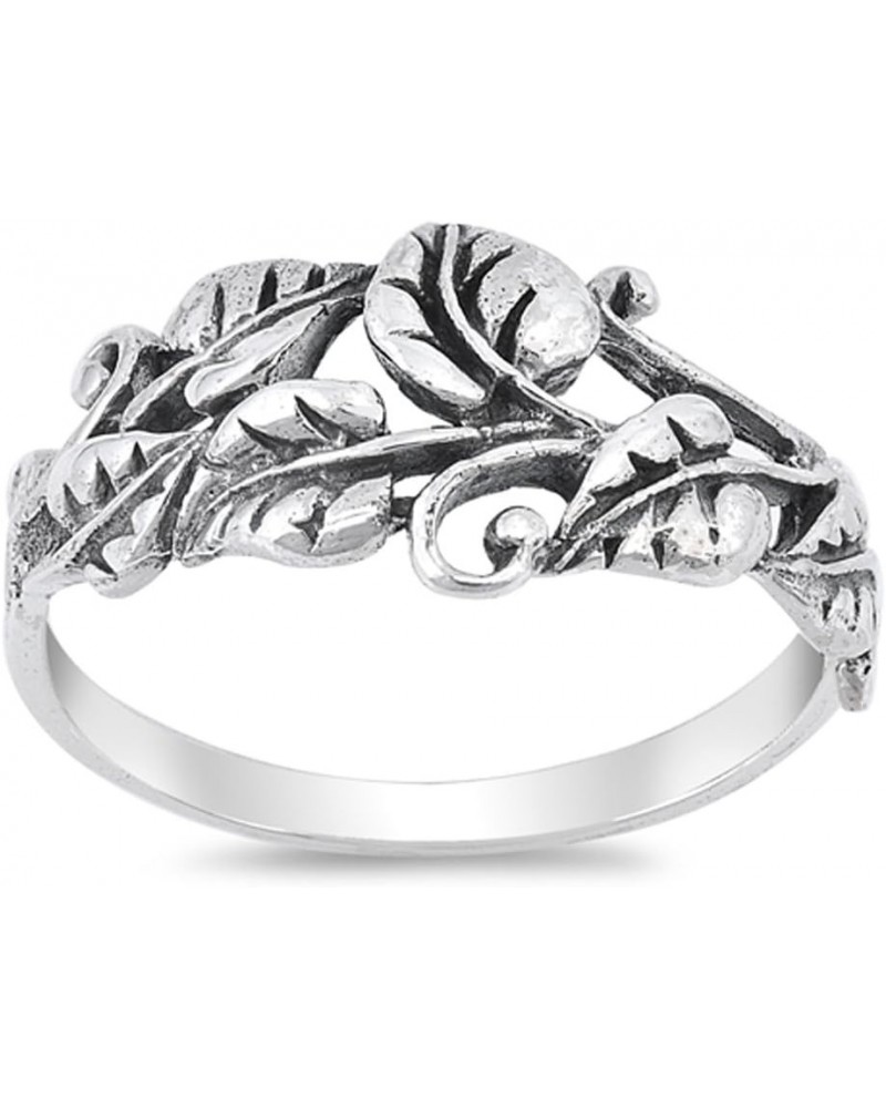 Oxidized Tree Leaf Vine Forest Filigree Ring 925 Sterling Silver Band Sizes 5-10 $10.86 Rings