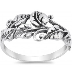 Oxidized Tree Leaf Vine Forest Filigree Ring 925 Sterling Silver Band Sizes 5-10 $10.86 Rings