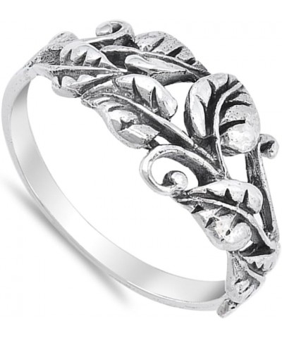 Oxidized Tree Leaf Vine Forest Filigree Ring 925 Sterling Silver Band Sizes 5-10 $10.86 Rings