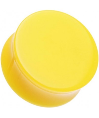 Neon Colored Acrylic Double Flared Ear Gauge Plug 10 GA (2.4mm), Yellow $8.83 Body Jewelry