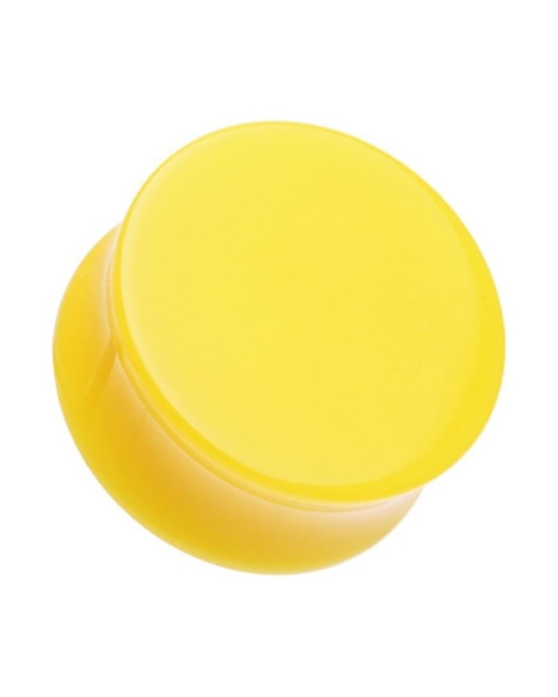 Neon Colored Acrylic Double Flared Ear Gauge Plug 10 GA (2.4mm), Yellow $8.83 Body Jewelry