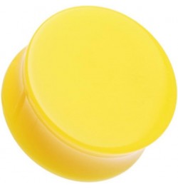 Neon Colored Acrylic Double Flared Ear Gauge Plug 10 GA (2.4mm), Yellow $8.83 Body Jewelry