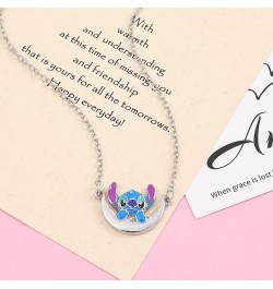 Ohana Means Family Stitch Necklace - Jewelry Set Bracelet Earrings Cute Interstellar Baby Stitch Moon Pendant Jewelry for Wom...