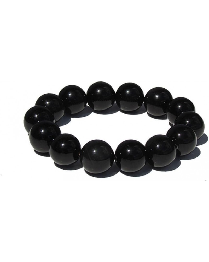 Obsidian and Tiger Stretch Bracelets Tiger Beads Bracelet, Black Obsidian Stones, Wear For Good Luck and Protection, 14mm Bea...