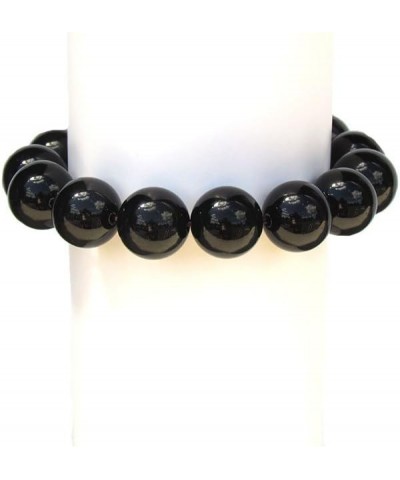 Obsidian and Tiger Stretch Bracelets Tiger Beads Bracelet, Black Obsidian Stones, Wear For Good Luck and Protection, 14mm Bea...