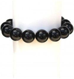 Obsidian and Tiger Stretch Bracelets Tiger Beads Bracelet, Black Obsidian Stones, Wear For Good Luck and Protection, 14mm Bea...