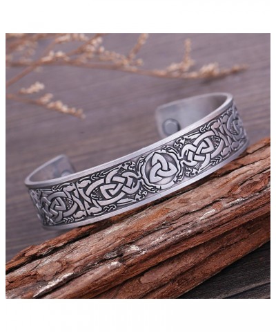 Norse Celtic Knot Bracelet Trinity Knot Bracelet Mens Viking Bracelet Cuff Bangle for Women $10.44 Bracelets