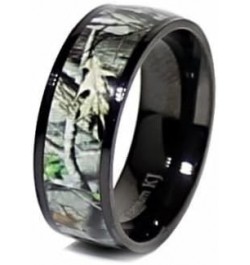 His and Hers Camo Wedding Ring Sets - Black Camo Ring Set - Wedding Rings - Camo Engagement Ring - Cubic Zirconia Wedding Set...