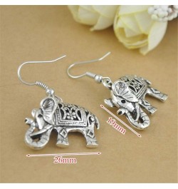 Handmade Boho Retro Lucky Elephants Drop Dangle Earrings Ancient Silver Animals Statement Earrings Jewelry for Women Girls Si...