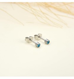 12 Pairs Ear Piercing Stud Earrings, Surgical Stainless Steel Multicolor Cubic Zirconia Birthstone Stud Earrings for Ear Pier...