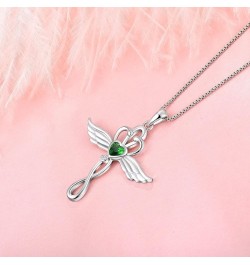 Medicine Pendant Stethoscope Cross Necklace 925 Sterling Silver Angel Wings Jewelry for Women Nurse Doctor Graduation Gift fo...