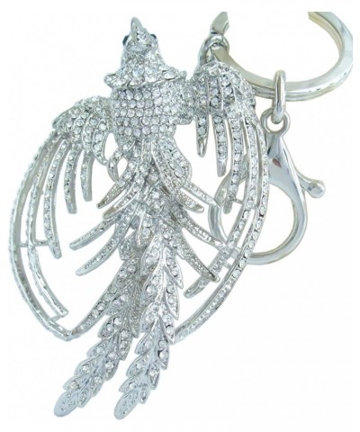 Sindary Austrian Crystal Animal Bird 3.54" Phoenix Keychain Pendant K2338 Silver-tone Clear $9.51 Pendants