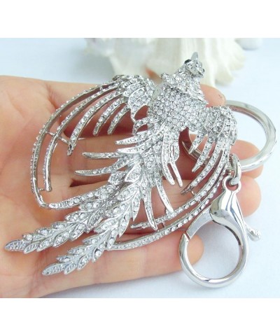 Sindary Austrian Crystal Animal Bird 3.54" Phoenix Keychain Pendant K2338 Silver-tone Clear $9.51 Pendants