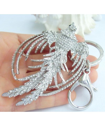 Sindary Austrian Crystal Animal Bird 3.54" Phoenix Keychain Pendant K2338 Silver-tone Clear $9.51 Pendants