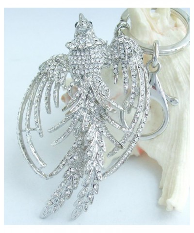 Sindary Austrian Crystal Animal Bird 3.54" Phoenix Keychain Pendant K2338 Silver-tone Clear $9.51 Pendants