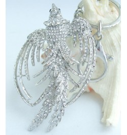 Sindary Austrian Crystal Animal Bird 3.54" Phoenix Keychain Pendant K2338 Silver-tone Clear $9.51 Pendants