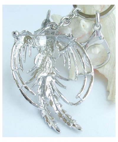 Sindary Austrian Crystal Animal Bird 3.54" Phoenix Keychain Pendant K2338 Silver-tone Clear $9.51 Pendants