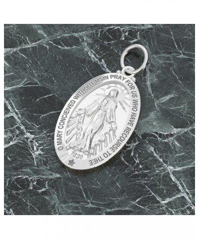 Ladies Polished 925 Sterling Silver 28mm Large Virgin Mary Pendant Necklace, 18in to 24in 24in, 3.2mm Rope Chain $30.14 Neckl...