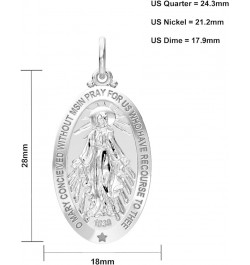 Ladies Polished 925 Sterling Silver 28mm Large Virgin Mary Pendant Necklace, 18in to 24in 24in, 3.2mm Rope Chain $30.14 Neckl...