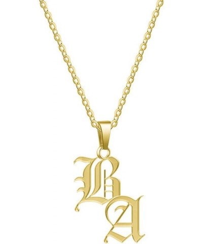 Personalized 925 Sterling Silver 2 Initials Old English Necklace For Women,Men Gold Plated Sterling Silver $17.57 Necklaces