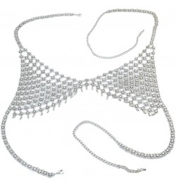 Hollow Chain Necklace Bikini Bra Accessories Beach Party Body Jewelry for Women Ladies Decoration Silver $12.83 Body Jewelry