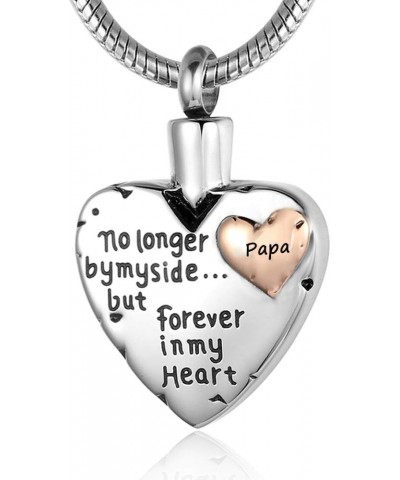 Cremation Jewelry for Ashes -No Longer By My Side Forever in My Heart Urn Pendant Necklace for Ashes Grandma Grandpa Mom Dad ...