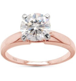 3/4 Carat Moissanite Solitaire Engagement Ring for Women Wedding band 925 Sterling Silver with 18K Gold Plated Lab Created Ro...