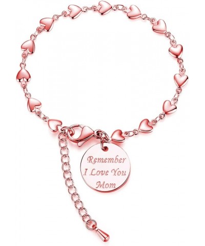 Remember I Love You Mom Bracelets - A Sentimental Mother's Day Gift for Women from Son or Daughter rose gold heart charm $13....