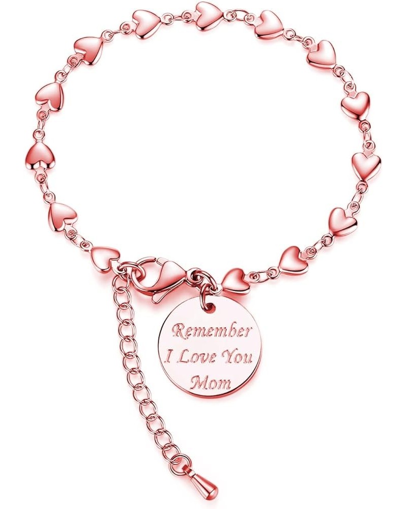 Remember I Love You Mom Bracelets - A Sentimental Mother's Day Gift for Women from Son or Daughter rose gold heart charm $13....