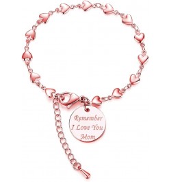 Remember I Love You Mom Bracelets - A Sentimental Mother's Day Gift for Women from Son or Daughter rose gold heart charm $13....