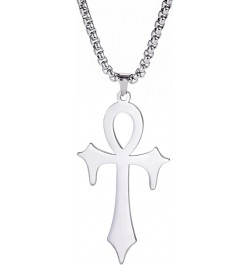 Ankh Cross Necklace for Men Women Stainless Steel Coptic Religious Pendant Necklace Dainty Cross Faith Pendant Necklace Hiero...