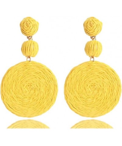 Raffia Earrings for Women,Light and Stylish With Personality,Stand for Unwavering Love Earrings is the Gift Yellow $4.62 Earr...