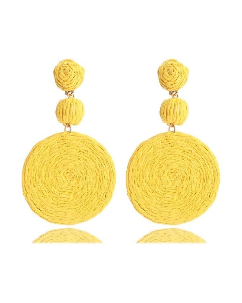 Raffia Earrings for Women,Light and Stylish With Personality,Stand for Unwavering Love Earrings is the Gift Yellow $4.62 Earr...