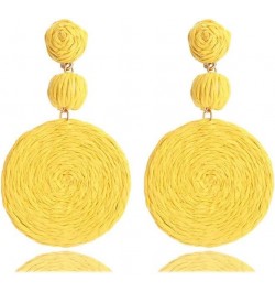 Raffia Earrings for Women,Light and Stylish With Personality,Stand for Unwavering Love Earrings is the Gift Yellow $4.62 Earr...