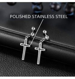 Men's Womens Hollow Cross Dangle Earrings, Stainless Steel Cross Stud Hinged Earrings(3Pairs) $8.84 Earrings