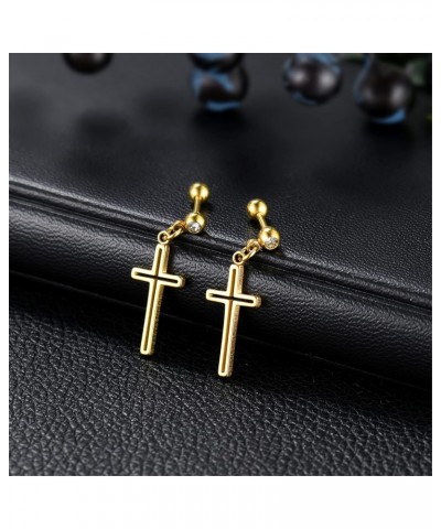 Men's Womens Hollow Cross Dangle Earrings, Stainless Steel Cross Stud Hinged Earrings(3Pairs) $8.84 Earrings