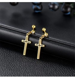 Men's Womens Hollow Cross Dangle Earrings, Stainless Steel Cross Stud Hinged Earrings(3Pairs) $8.84 Earrings