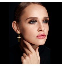 Men's Womens Hollow Cross Dangle Earrings, Stainless Steel Cross Stud Hinged Earrings(3Pairs) $8.84 Earrings