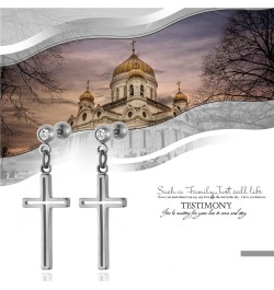 Men's Womens Hollow Cross Dangle Earrings, Stainless Steel Cross Stud Hinged Earrings(3Pairs) $8.84 Earrings