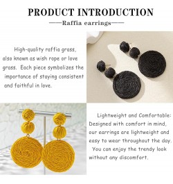 Raffia Earrings for Women,Light and Stylish With Personality,Stand for Unwavering Love Earrings is the Gift Yellow $4.62 Earr...