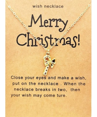 Christmas Necklace with Wish Card for Women Tree Reindeer Snowflake Pendant Necklace Xmas Day Santa Party Costume Jewelry Tha...