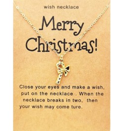 Christmas Necklace with Wish Card for Women Tree Reindeer Snowflake Pendant Necklace Xmas Day Santa Party Costume Jewelry Tha...