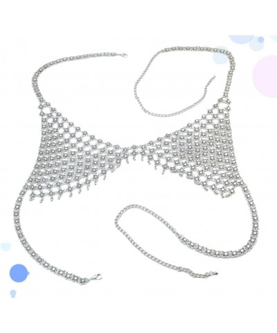 Hollow Chain Necklace Bikini Bra Accessories Beach Party Body Jewelry for Women Ladies Decoration Silver $12.83 Body Jewelry