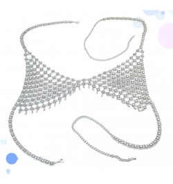 Hollow Chain Necklace Bikini Bra Accessories Beach Party Body Jewelry for Women Ladies Decoration Silver $12.83 Body Jewelry