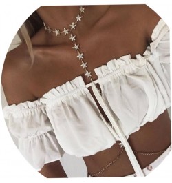 Elegant Luxury Harness Summer Bikini Body Chain Necklace Simple Star Choker Bralette Belly Waist Chain Jewelry Gold for Women...