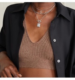 Layered Initial Necklaces for Women Trendy, 14K Gold Plated Simple Star Choker Square Letter Pendant Necklace, Paperclip Chai...