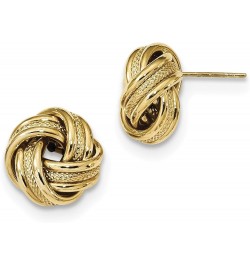 Polished Textured Triple Love Knot Earrings in Real 14k Gold Yellow Gold - 13mm $94.38 Earrings